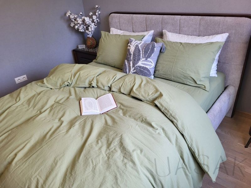 Постельное бельё Luxury Washed Cotton UASAK &mdash; Green U00196 фото