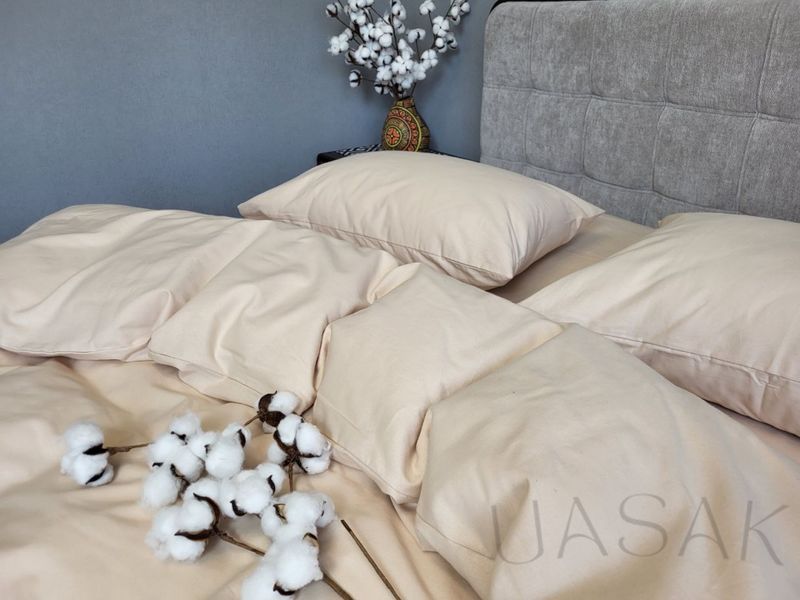 Постільна білизна Фланель преміум UASAK &mdash; Beige Pastel U00175 фото