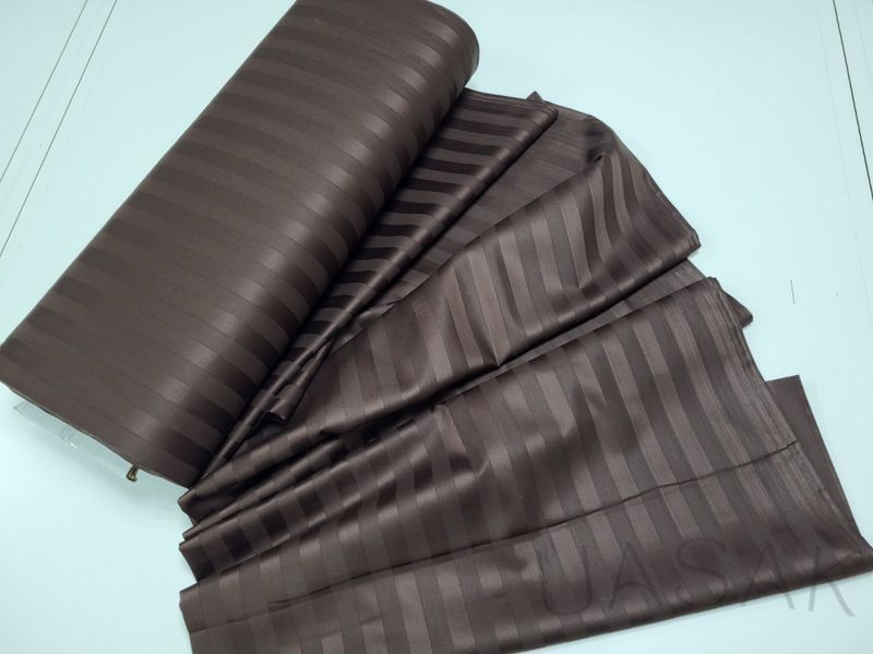 Постельное бельё Сатин премиум страйп 2/2см UASAK &mdash; Chocolate U0074 фото