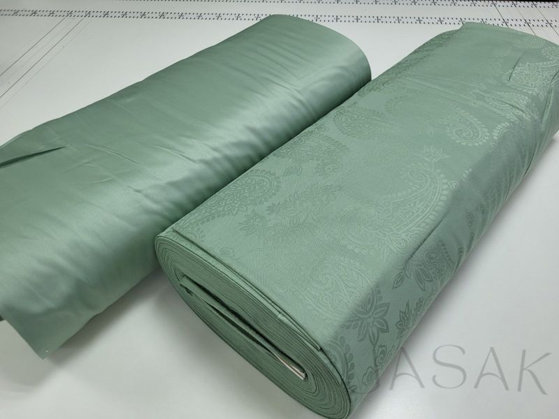 Постільна білизна Сатин преміум жакард UASAK &mdash; Paisley Green U00125 фото