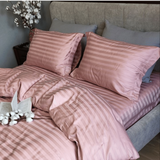 Постільна білизна Сатин преміум страйп 2/2см UASAK &mdash; Powder Pink U0037 фото