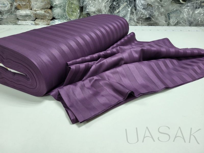 Постільна білизна Сатин преміум страйп 2/2см UASAK &mdash; Purple Foam U00255 фото
