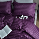 Постільна білизна Сатин преміум страйп 1/1см UASAK &mdash; Purple Foam U0017 фото
